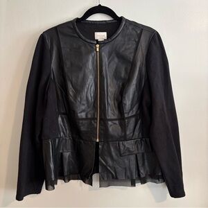 Chico’s Faux Leather Peplum Jacket